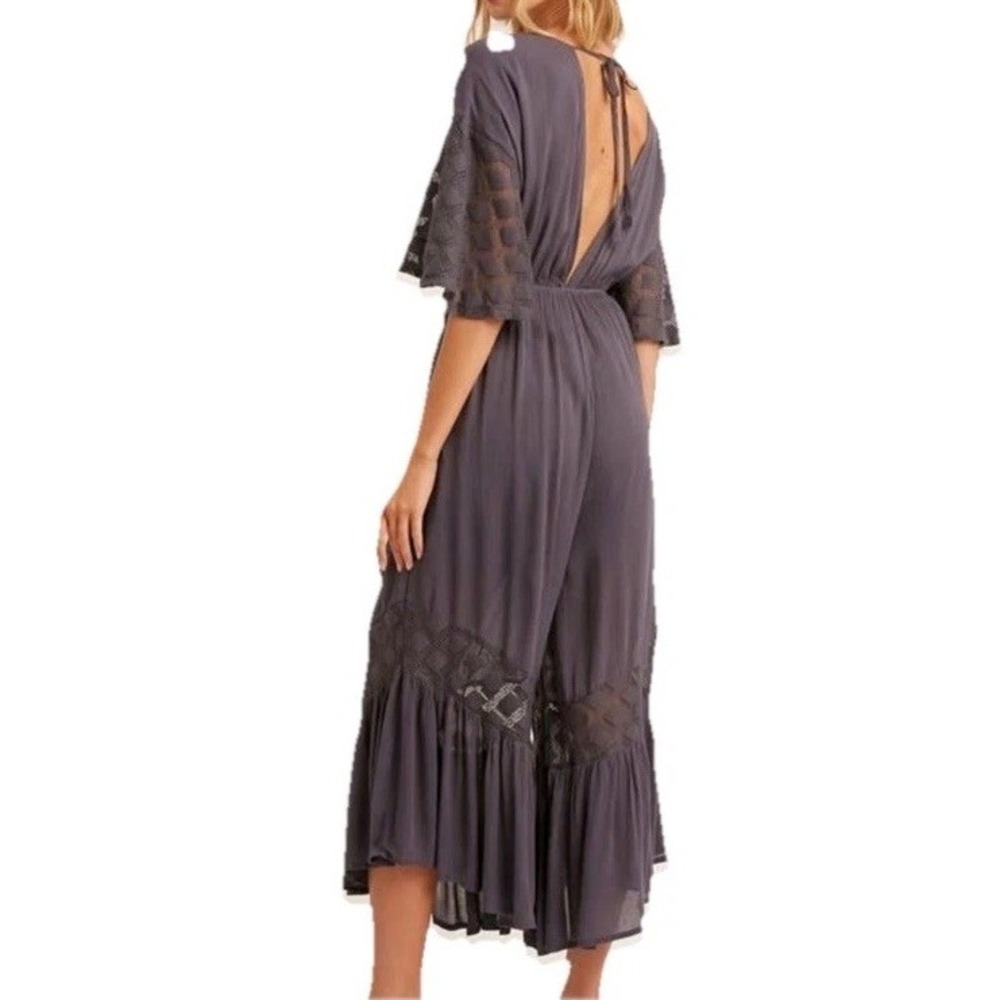 Anthropology HYFVE‎ Crochet Wide Leg Jumpsuit Size Large